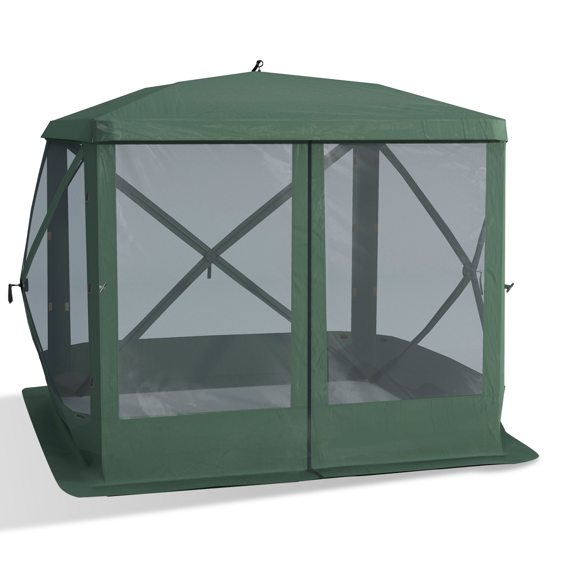 Pop-Up Screen House Gazebo Camping Outdoor Instant Setup Tent Fits 3-4 People 210D Material w/ Carry Bag &; Ground Stakes, Green Pop Up Canopies Green  at Gallery Canada