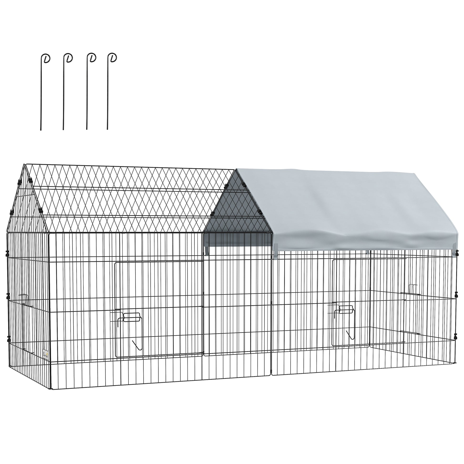 87" Small Animal Cage with Roof, Indoor/Outdoor Use, for Chicken, Rabbits, Chinchillas, Silver Houses & Habitats   at Gallery Canada