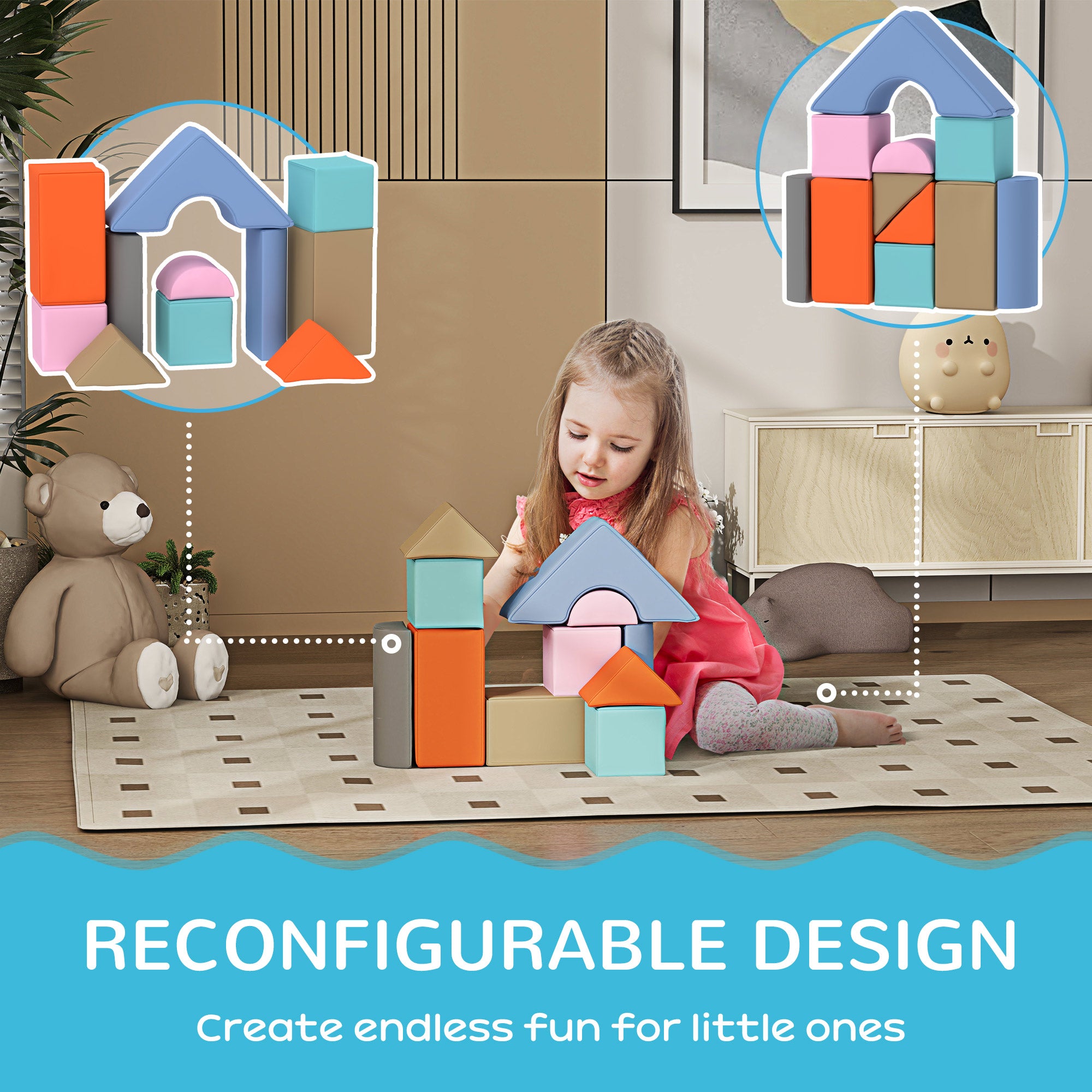 11 Piece Soft Play Equipment for Kids 6-72 Months, Light Colour Baby Gym & Playmats at Gallery Canada