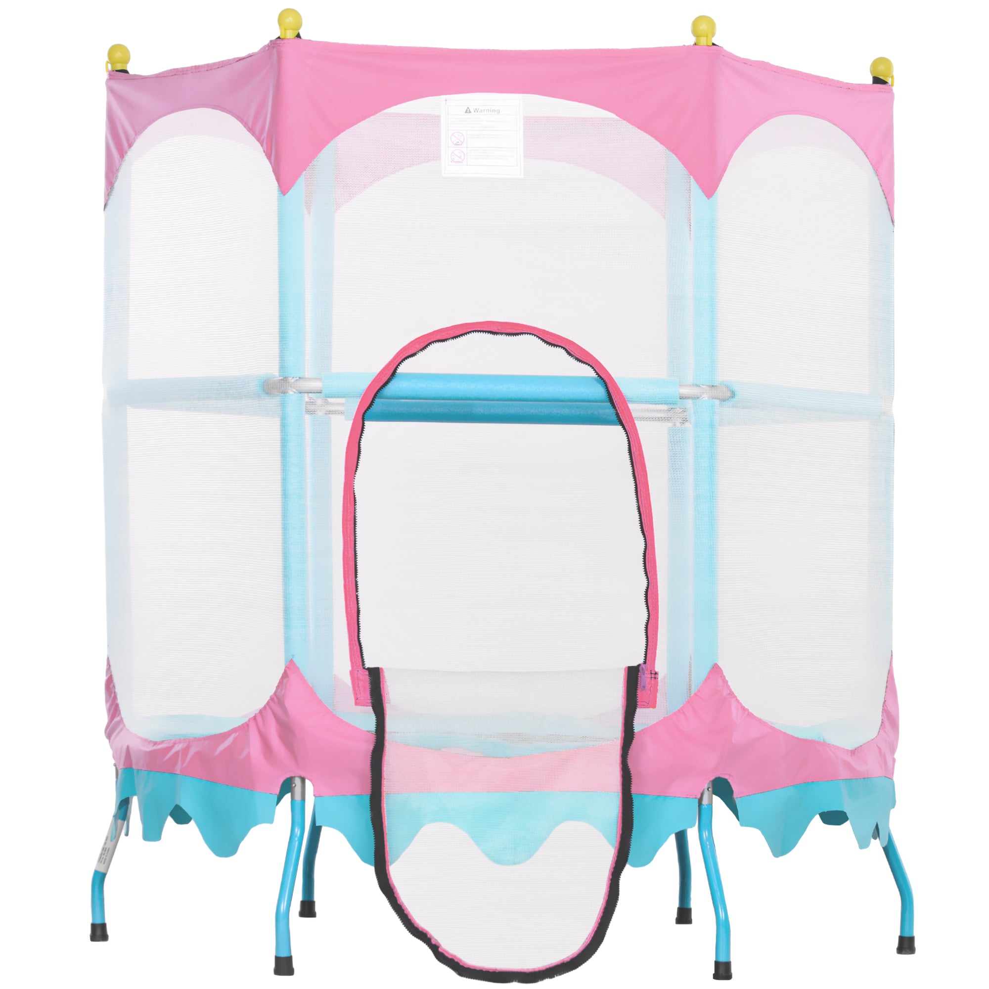 Trampoline for Kids, 4.6FT Mini Toddler Trampoline Indoor Outdoor with Handlebar, Safety Enclosure Net, Pink Trampolines Pink at Gallery Canada