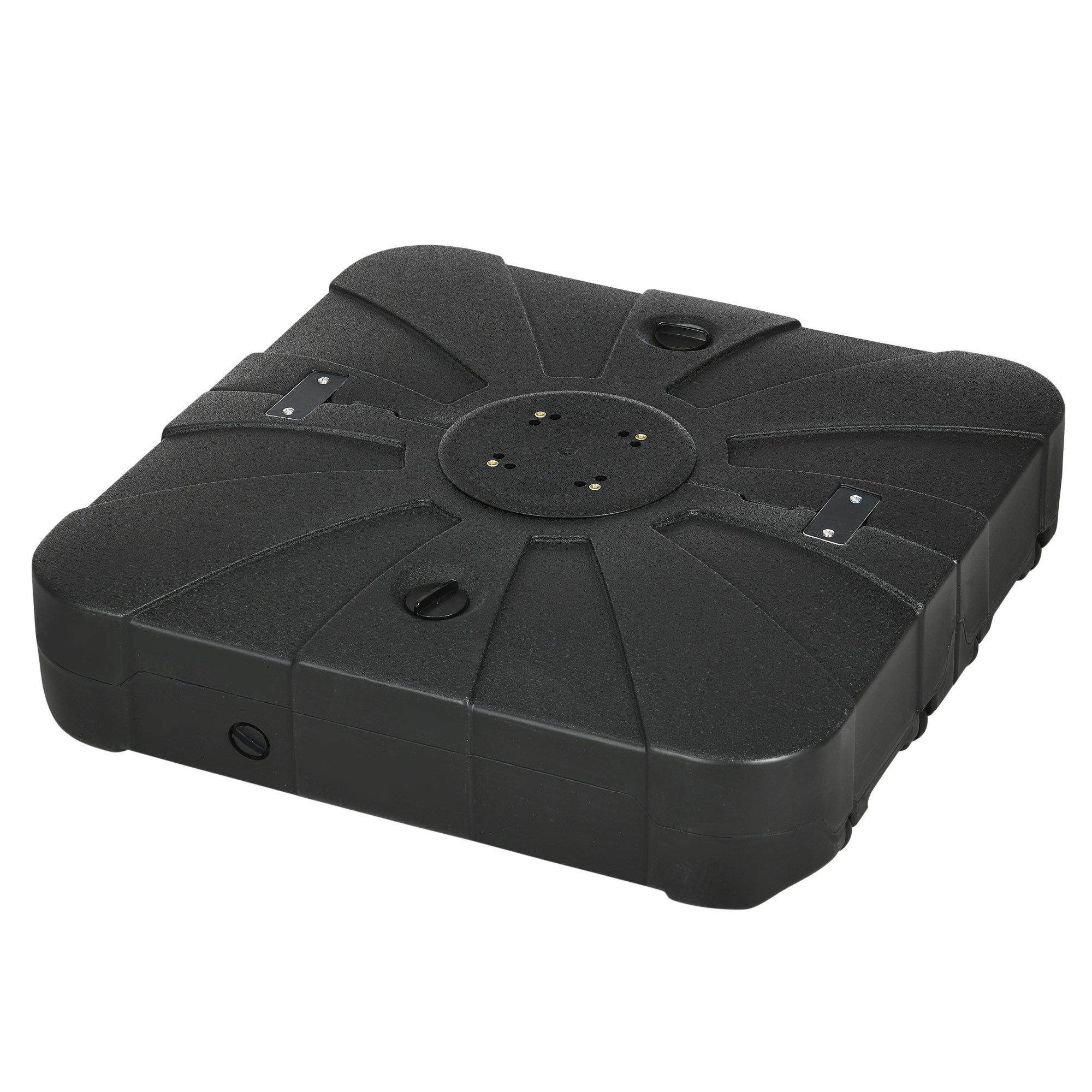Fillable Cantilever Patio Umbrella Base with Wheels, Heavy-duty Offset Umbrella Weights with Spouts and Cross Base, 285lbs Sand or 220lbs Water Filled, Black Umbrella Bases at Gallery Canada