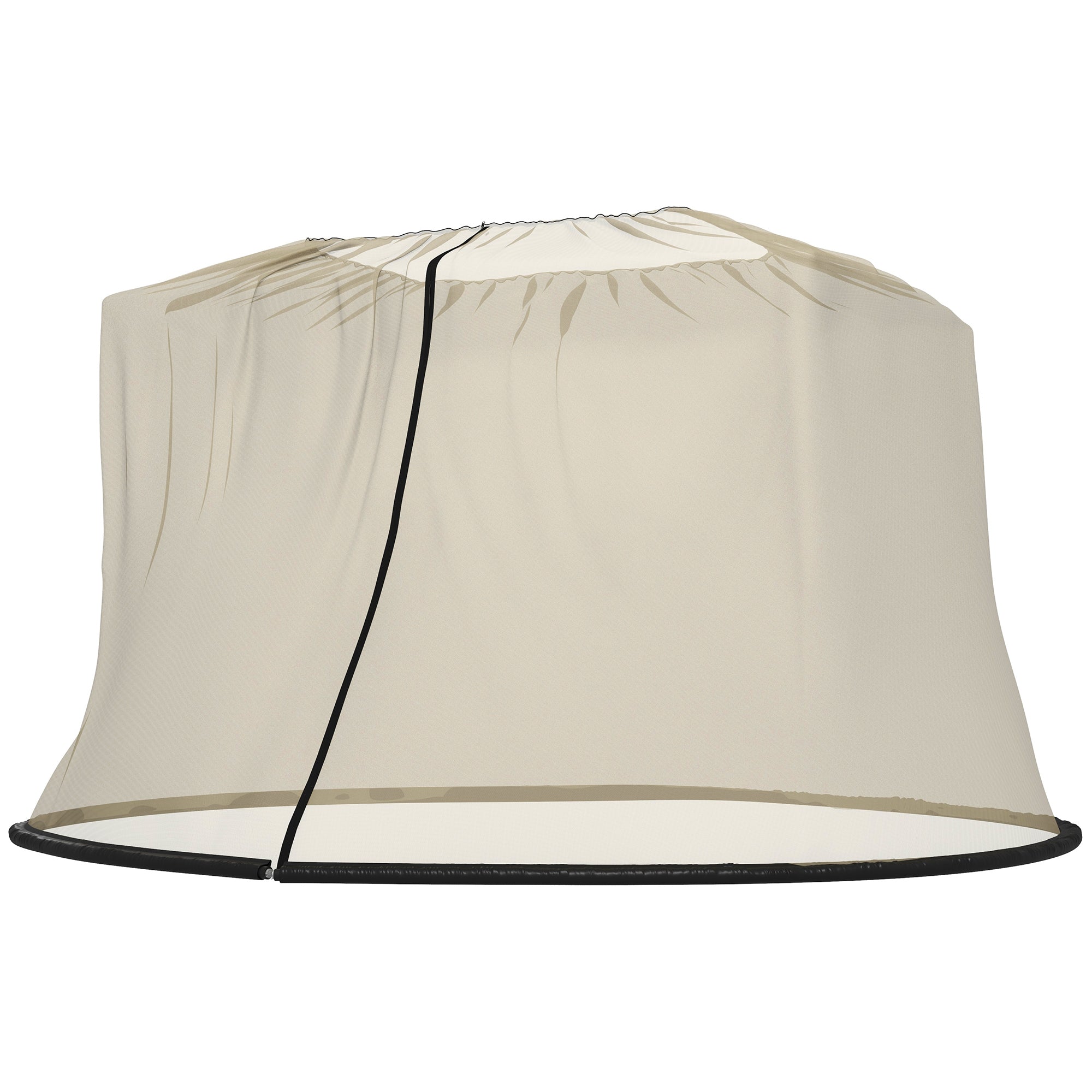 7.5FT Umbrella Table Screen Mosquito Bug Net, Garden Large Umbrella Cover Netting with Zippered Door, Black Gazebos Beige at Gallery Canada