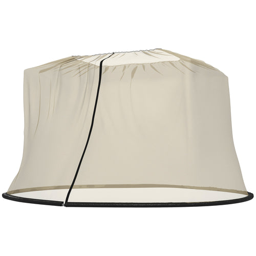 7.5FT Umbrella Table Screen Mosquito Bug Net, Garden Large Umbrella Cover Netting with Zippered Door, Black