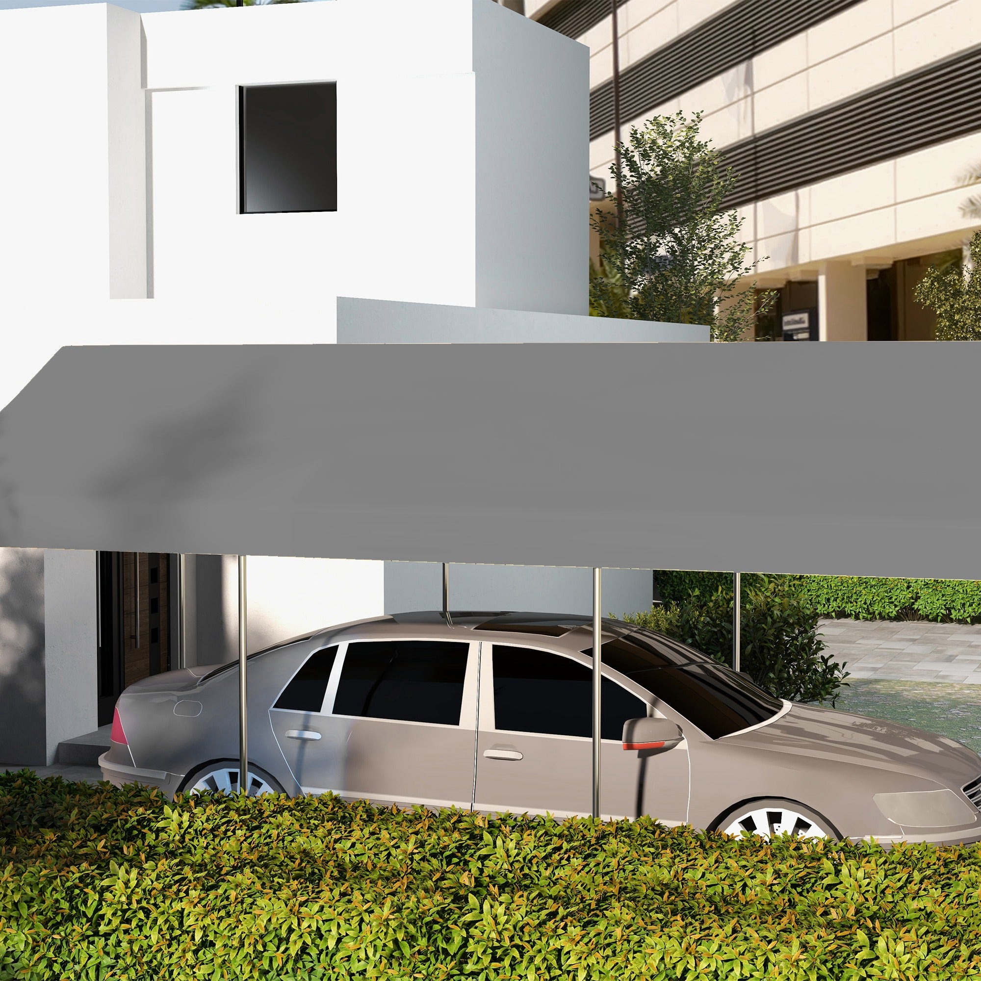 10 x 20ft Carport Replacement Canopy, UV Resistant Garage Car Cover with Ball Bungee Cords, Dark Grey Gazebo Canopy Replacement at Gallery Canada