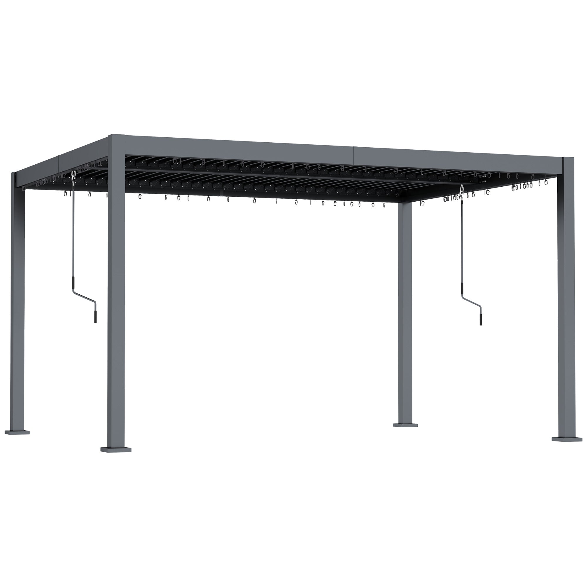 10' x 12' Louvered Pergola with Adjustable Metal Roof and Aluminum Frame, Outdoor Hardtop Gazebo with Drainage System Pergolas at Gallery Canada