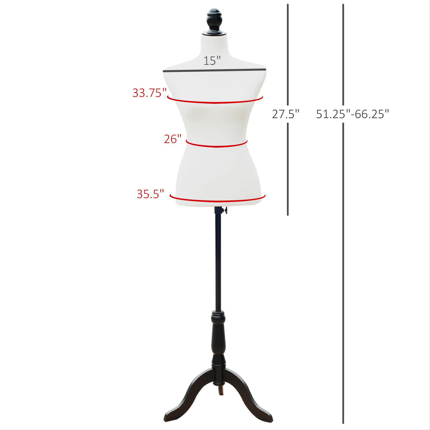 Female Fashion Mannequin Dress Form Torso Dressmaker Stand Clothing Display w/ Base (White) Dress Form & Mannequins at Gallery Canada
