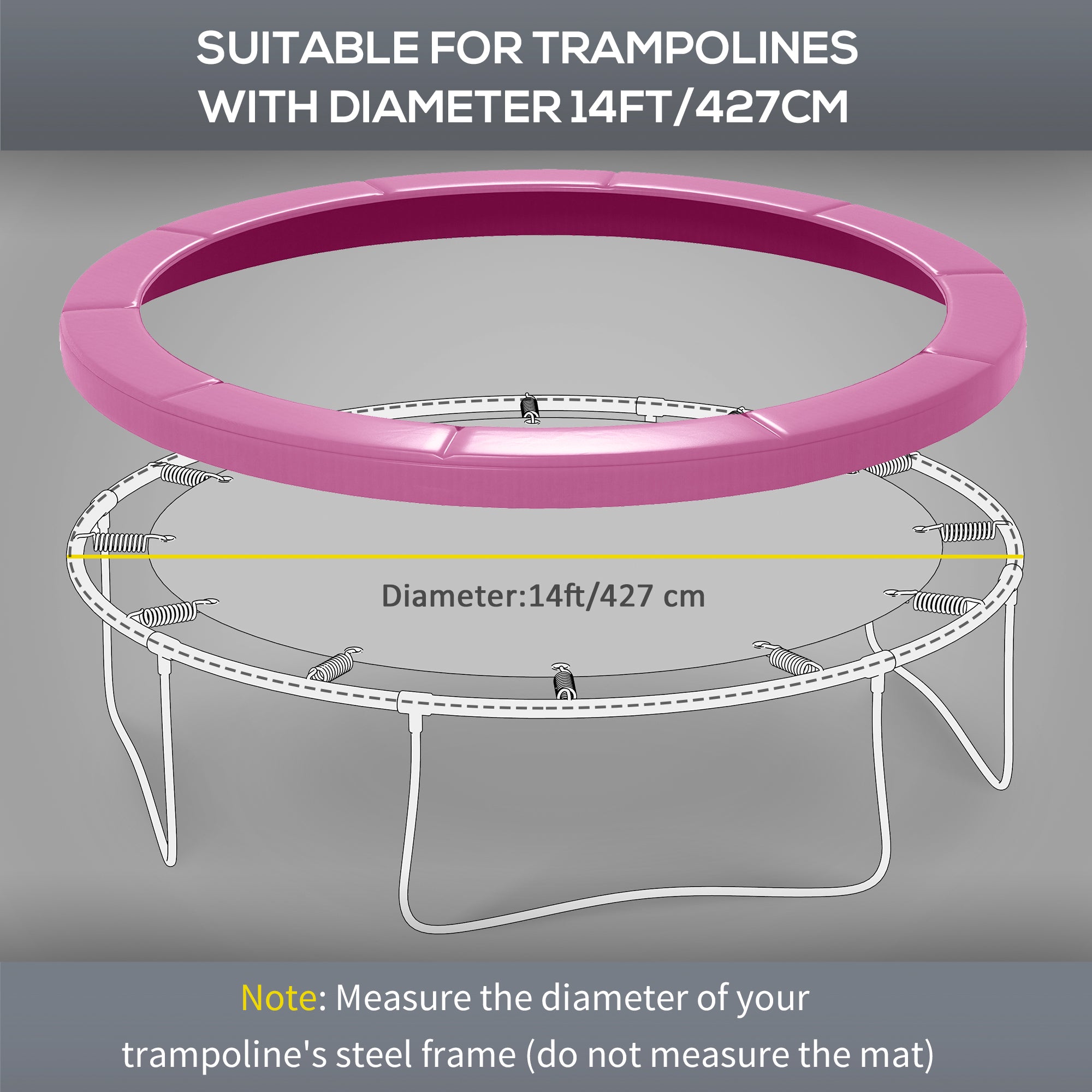 14FT Trampoline Spring Cover, Trampoline Pad Replacement, Waterproof and Tear-Resistant, All-Weather Trampoline Accessories, Pink Trampolines at Gallery Canada
