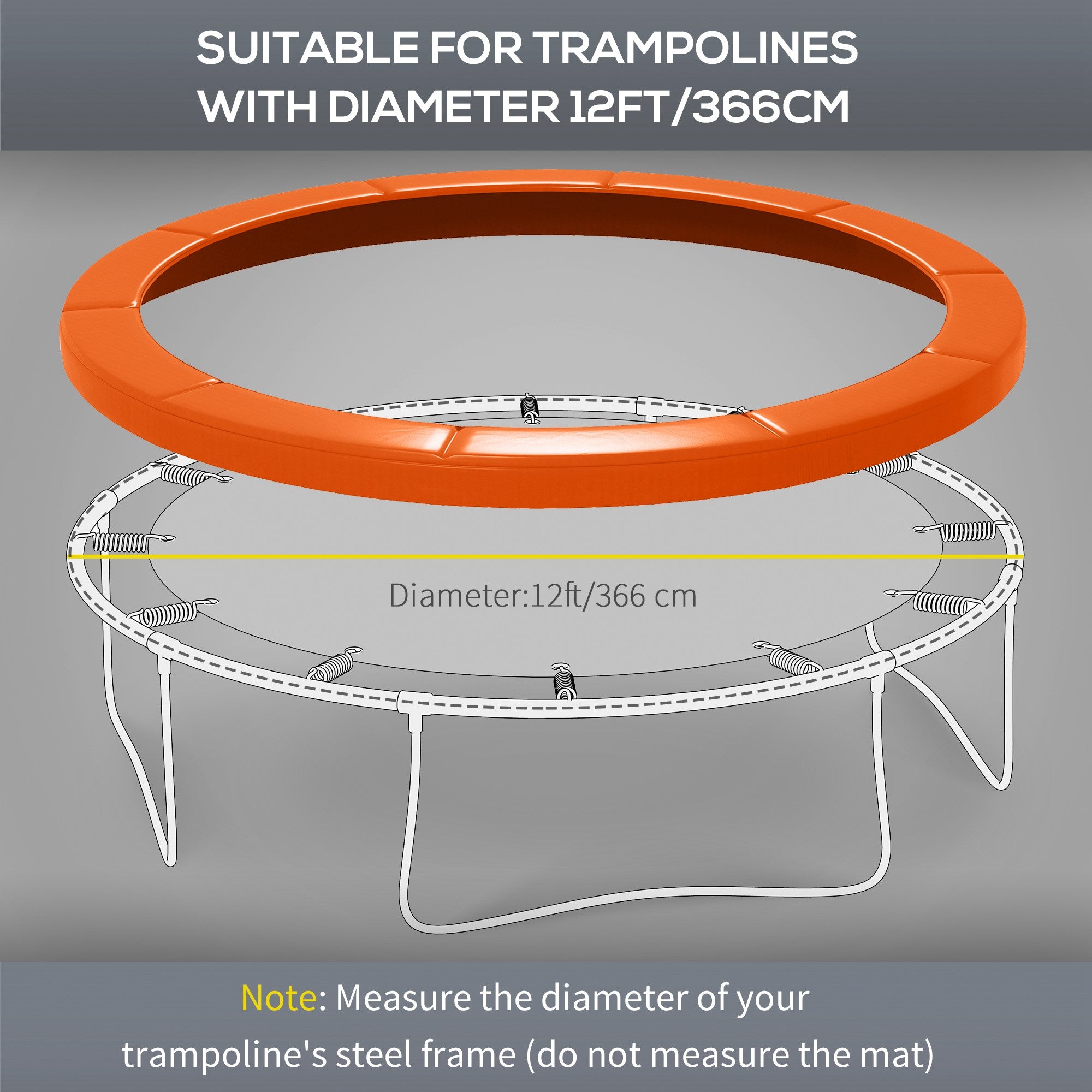 12ft Trampoline Replacement Pad Trampoline Spring Cover EPE Foam Light Orange Trampolines at Gallery Canada
