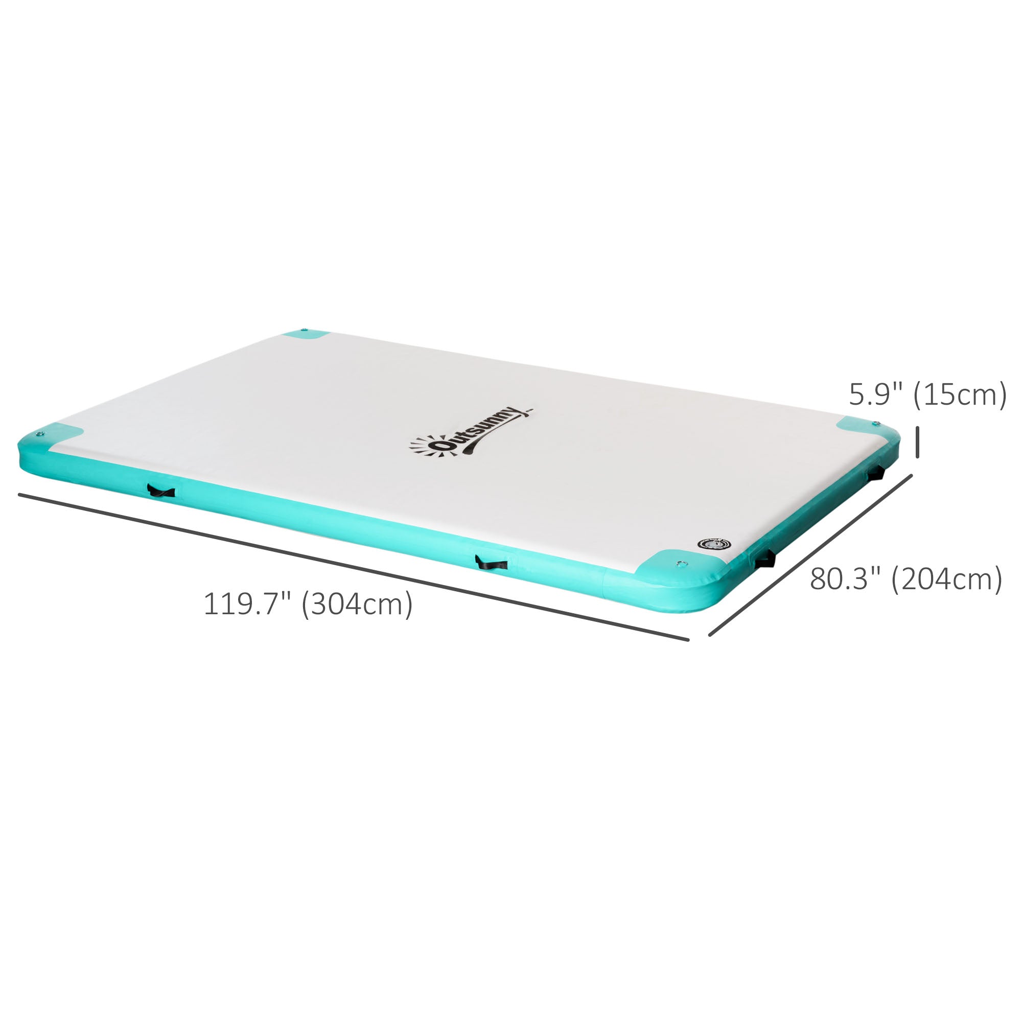 10' x 7' Water Floating Dock, Rafting Inflatable Island with Air Pump and Backpack for Pool, Beach, Ocean, Blue &; Green Floating Water Mats at Gallery Canada