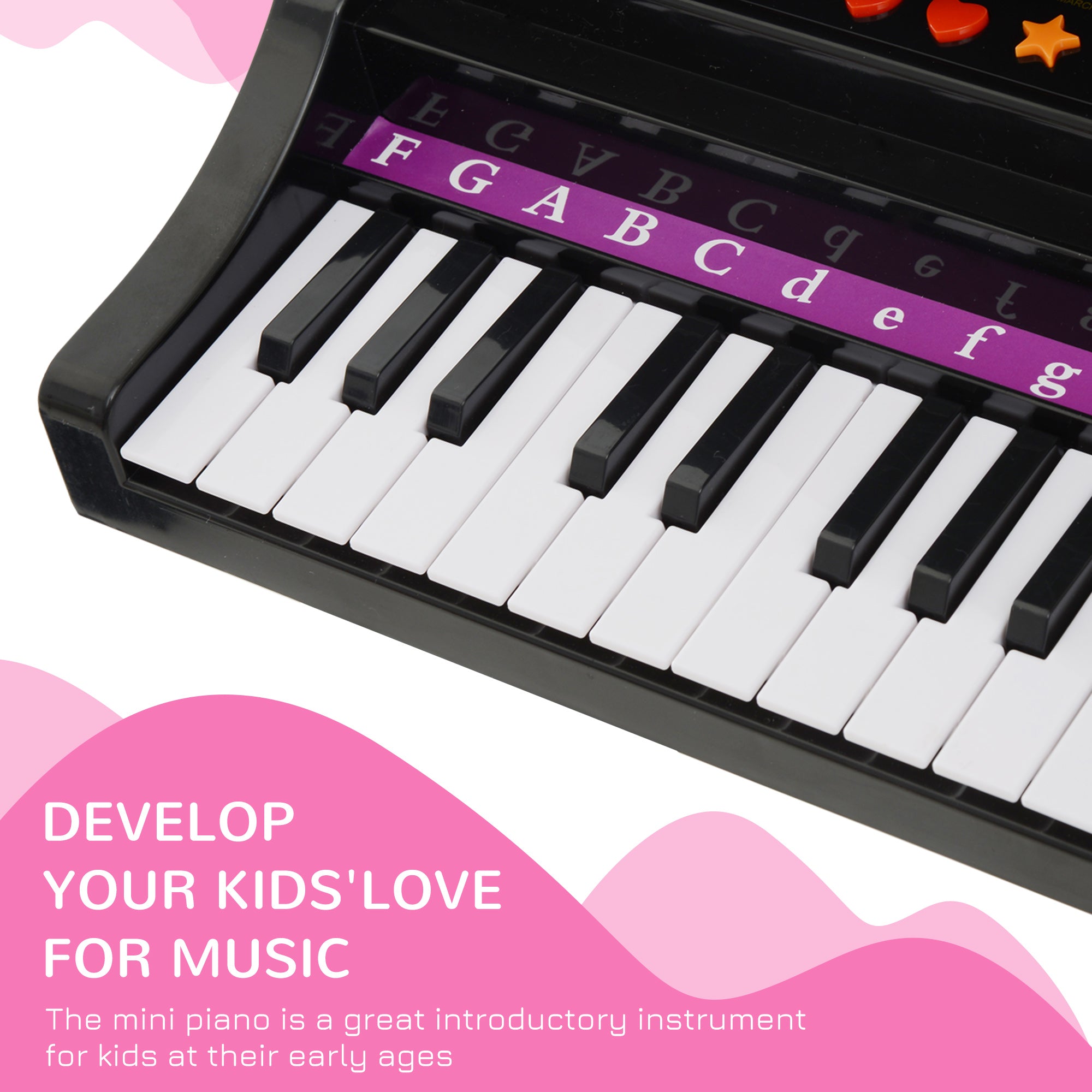 Mini Electronic Musical Piano 37 Key Keyboard Multifunction Kids Toy with Microphone Stool (Black) Electronic Musical Pianos at Gallery Canada