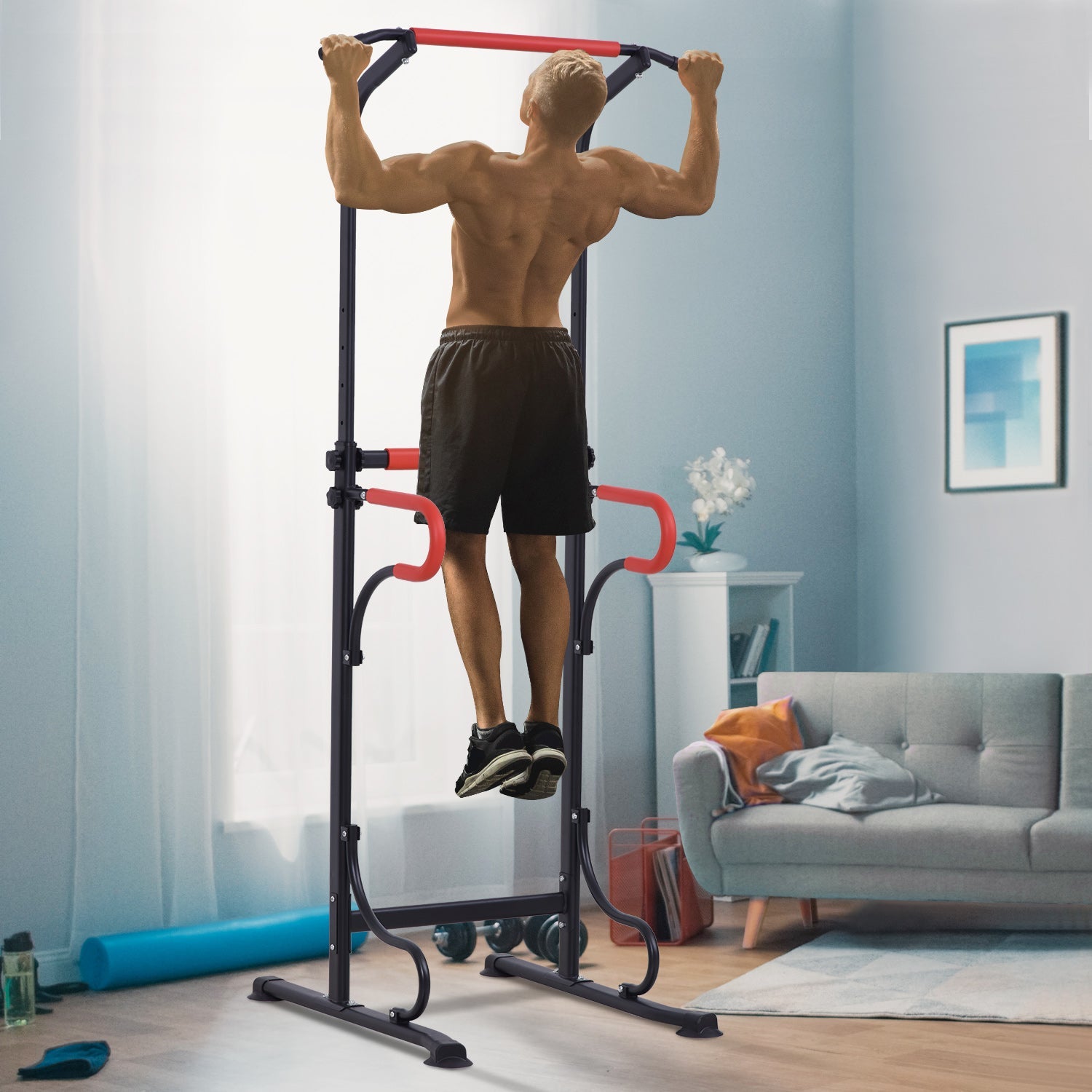 Power Tower Pull Up Bar Dip Station for Home Office Gym Multi-Function Workout Equipment Power Towers   at Gallery Canada