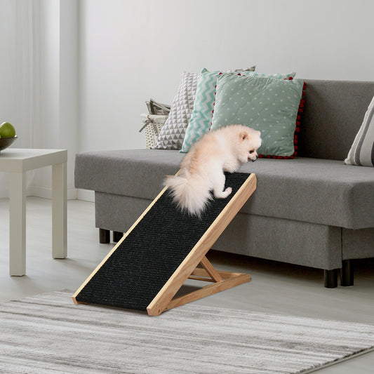 Dog Ramp Foldable Pet Ramp for Bed Couch, Height Adjustable, for Cats Large Dogs with Non Slip Carpeted Surface - Gallery Canada