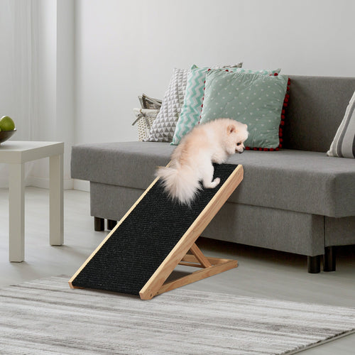 Dog Ramp Foldable Pet Ramp for Bed Couch, Height Adjustable, for Cats Large Dogs with Non Slip Carpeted Surface