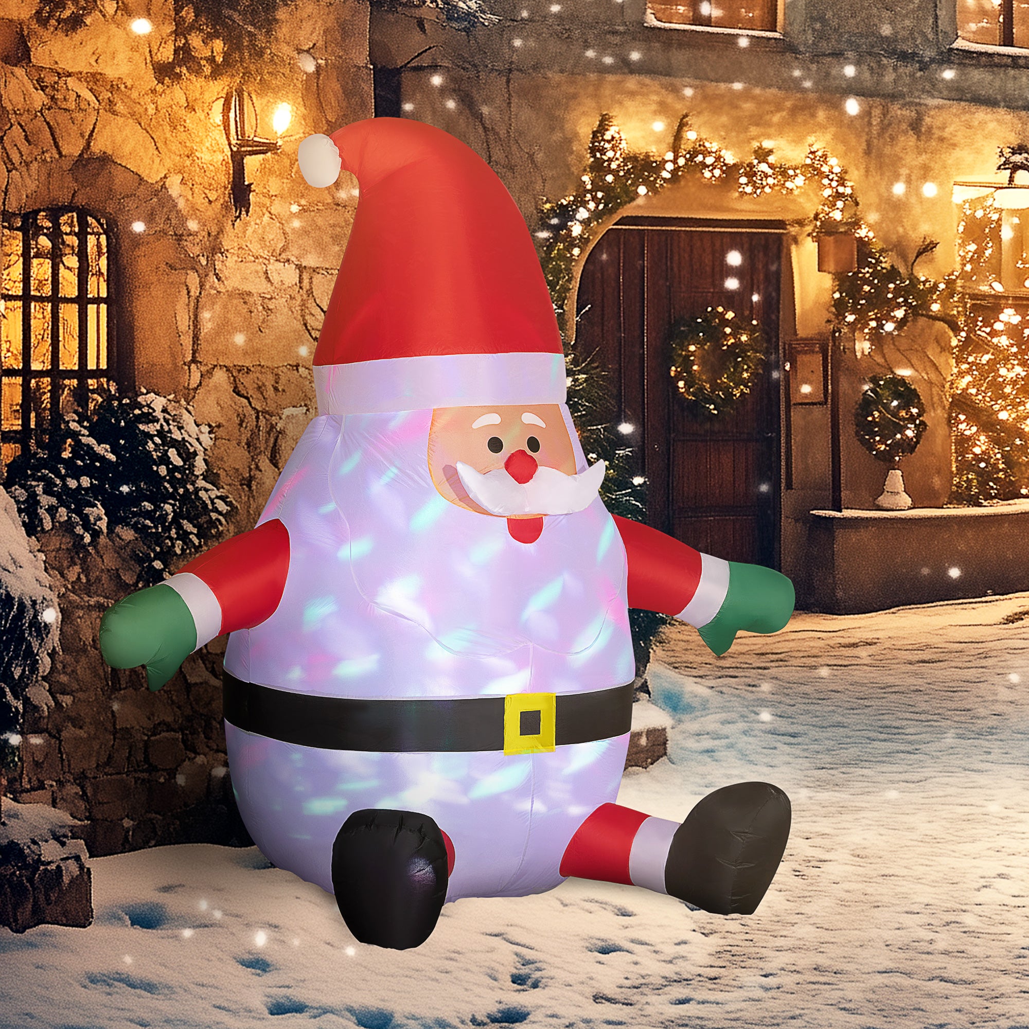 6' Blow-Up Outdoor Yard Display, Inflatable Christmas Santa Claus with Magic Ball Light for Lawn Garden Party Christmas Inflatables Red  at Gallery Canada