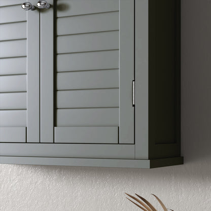 Over Toilet Storage Cabinet, Bathroom Wall Cabinet with Adjustable Shelf for Living Room and Entryway, Grey Wall Mounted Cabinets   at Gallery Canada