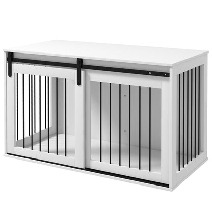 46.5" Dog Crate Furniture, Dog Crate End Side Table for Extra Large Dogs, White Houses, Kennels & Pens White  at Gallery Canada