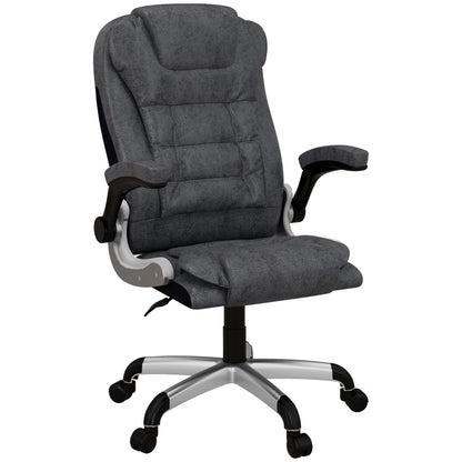 Heavy Duty Microfibre Office Chair, Big and Tall Computer Chair with Flip-up Arm, 400lbs, Charcoal Grey Executive & Manager Chairs Charcaol Grey  at Gallery Canada