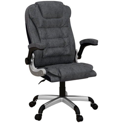 Heavy Duty Microfibre Office Chair, Big and Tall Computer Chair with Flip-up Arm, 400lbs, Charcoal Grey