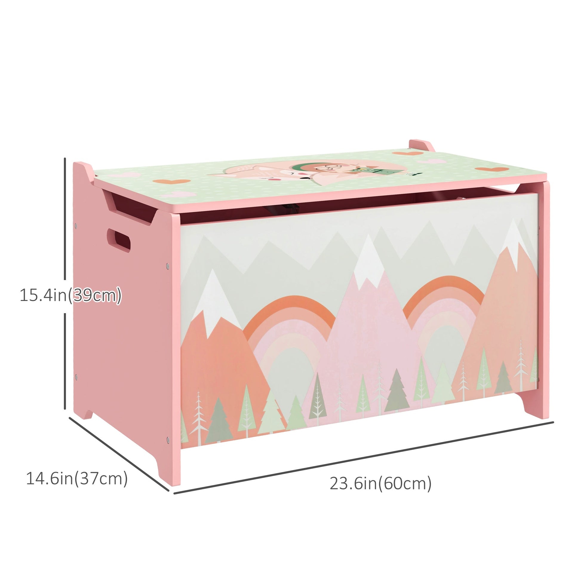 Toy Box with Lid, Toy Chest Storage Organizer for Bedroom with Safety Hinge, Pink Baby & Kids Storage   at Gallery Canada