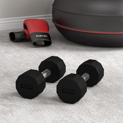 2 x 10lbs Dumbbells Set with Non-Slip Grip, Rubber Covered Weights for Men Women Home Gym Workout Dumbbells & Barbells   at Gallery Canada