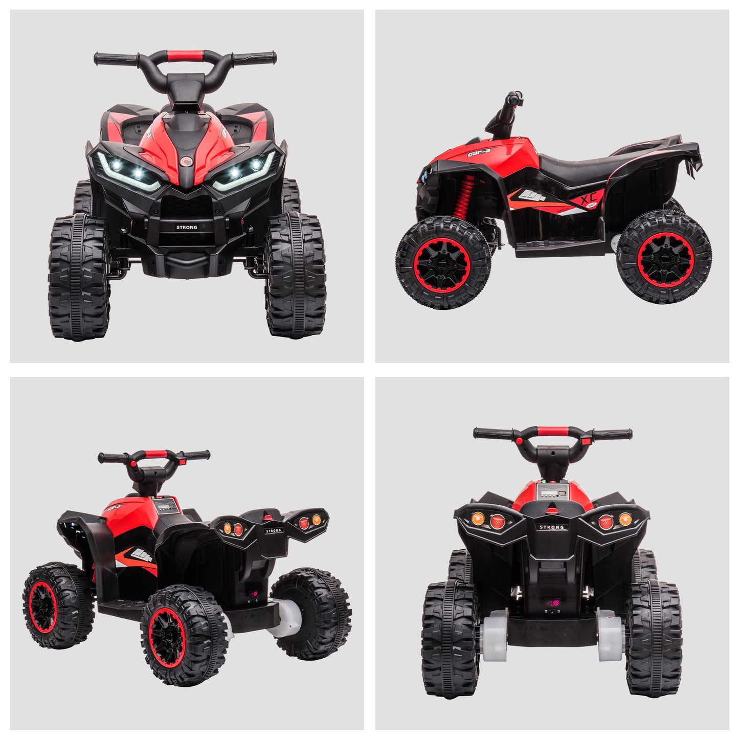 Kids 4 Wheeler Quad with Music, MP3, Headlights, High & Low Speed, Kids ATV for 3-5 Years Old Boys & Girl, Red Electric Toy Cars   at Gallery Canada