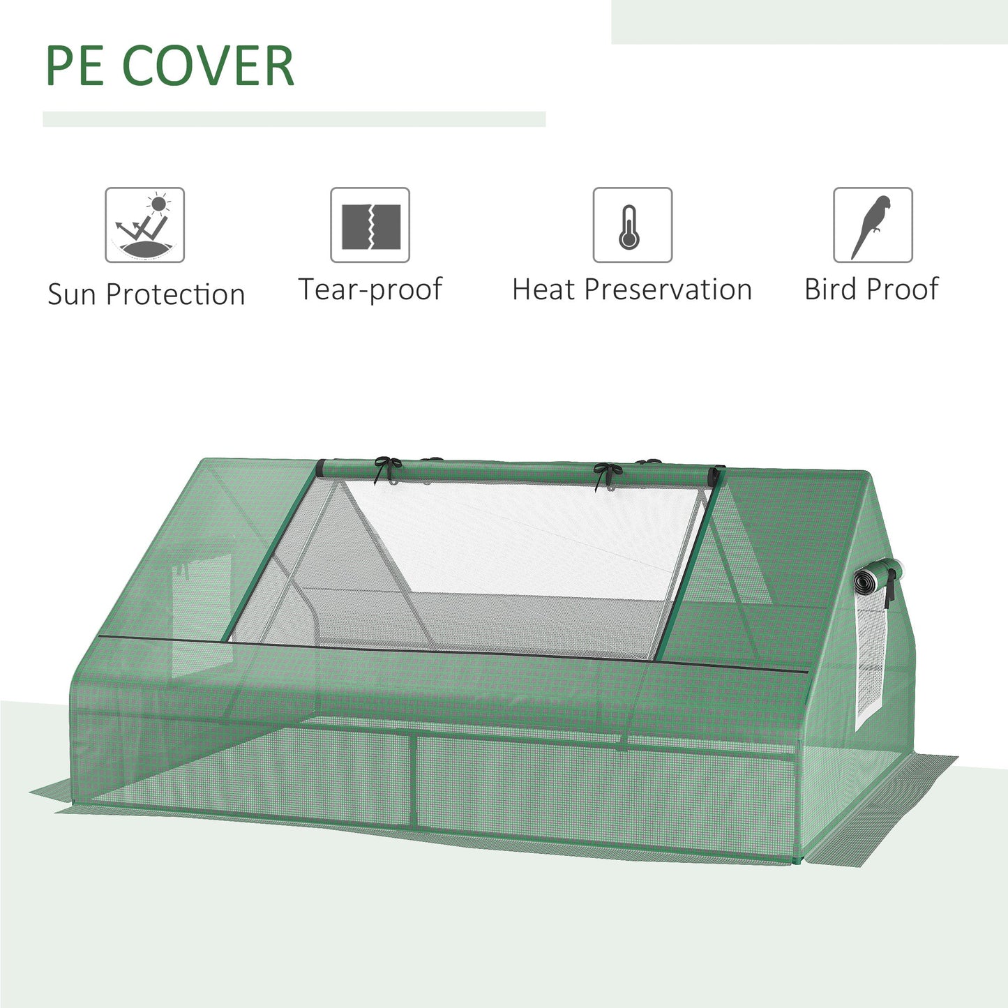 71" x 55" x 32" Mini Greenhouse Portable Hot House for Plants with 2 Large Windows and Ground Nails for Outdoor, Indoor, Garden, Gardening Kit, Green Mini Greenhouses   at Gallery Canada