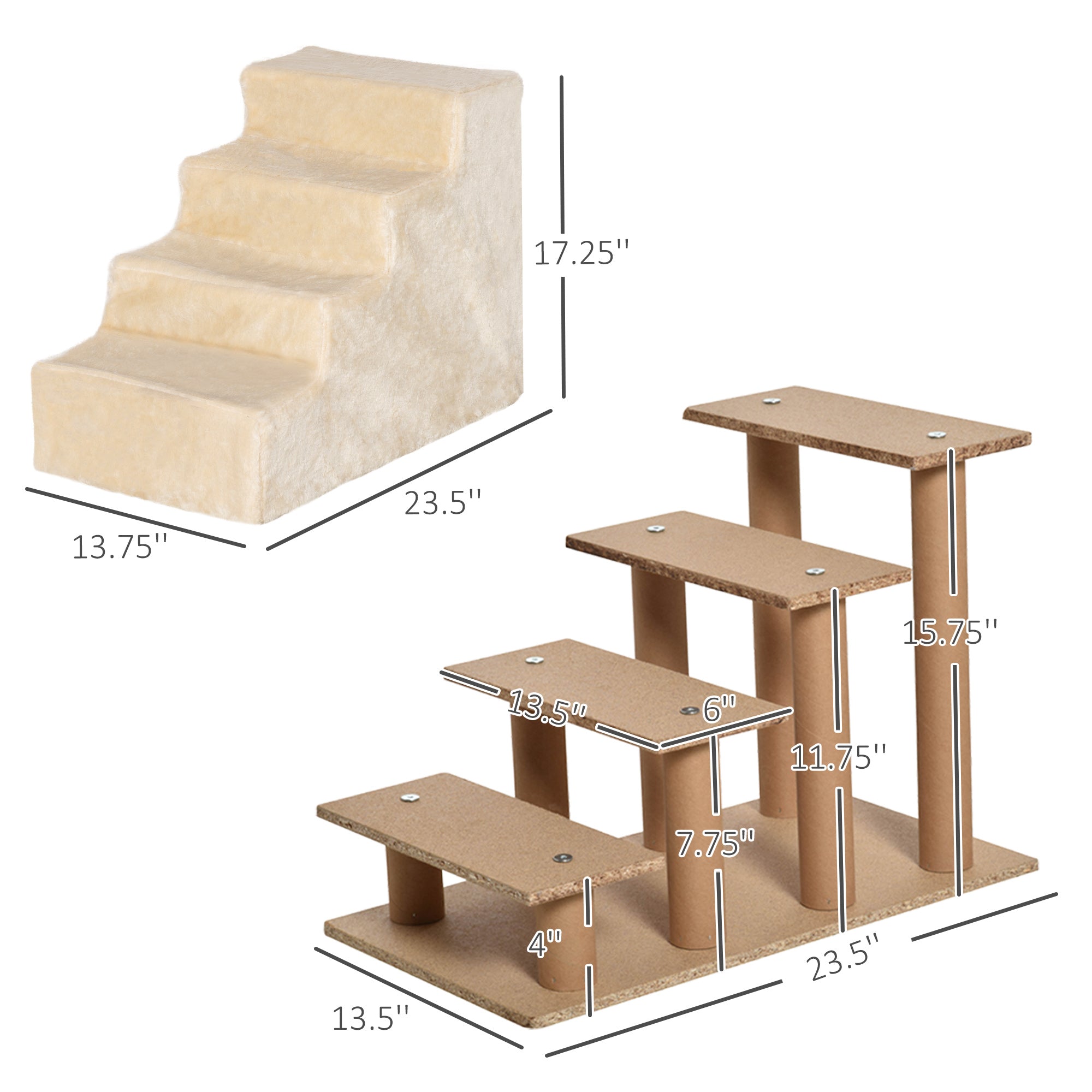 Pet Steps Cat Stairs Ladder for Cats and Dogs Get On Bed Sofa Couch with Removable Cover, Beige Dog Stairs   at Gallery Canada