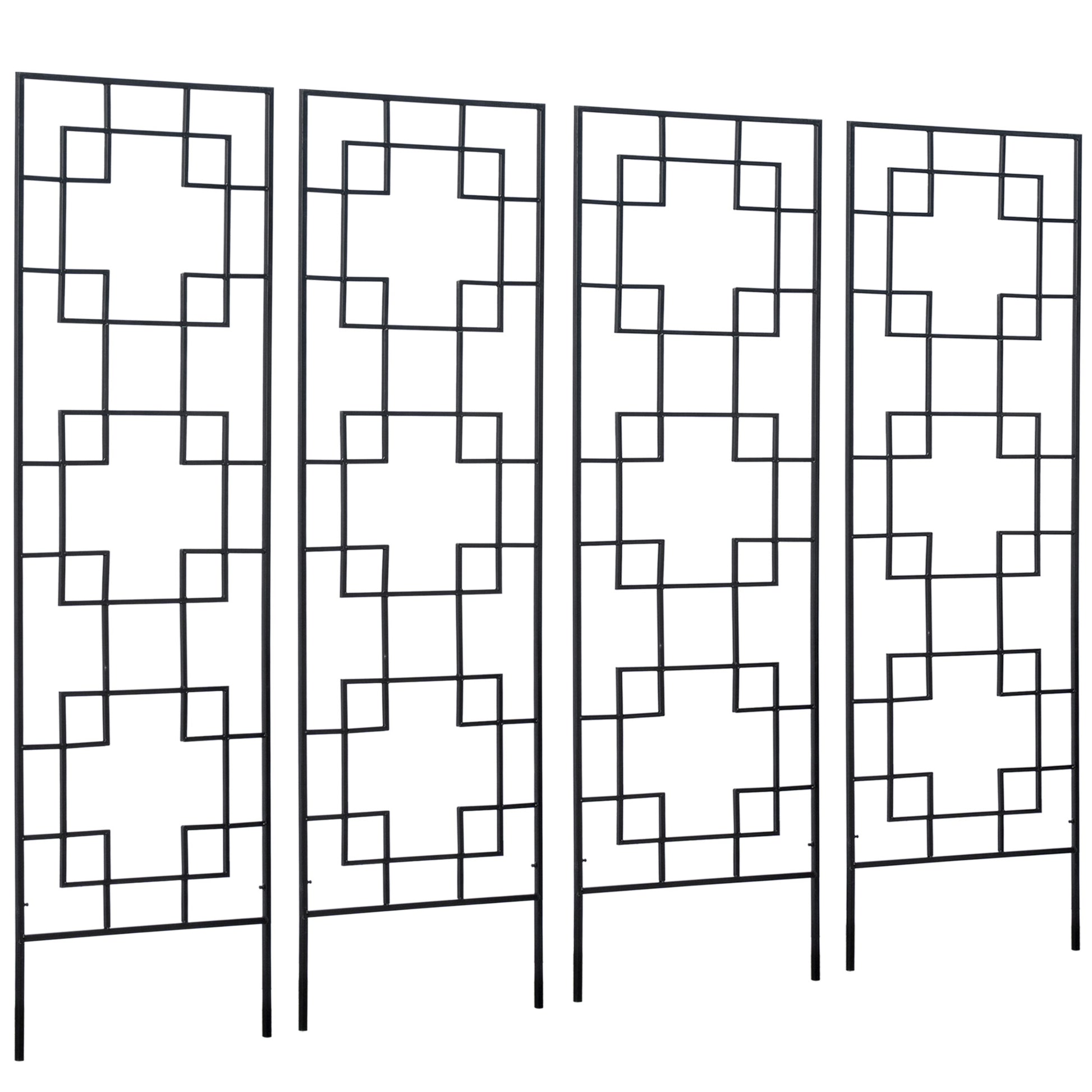 4 Pack Garden Trellis for Climbing Plants, Outdoor Metal Grid Panels for Roses, Vine Flower, Cucumber, Clematis, 72" Tall Plant Stands at Gallery Canada