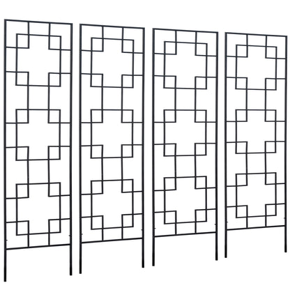 4 Pack Garden Trellis for Climbing Plants, Outdoor Metal Grid Panels for Roses, Vine Flower, Cucumber, Clematis, 72" Tall Plant Stands at Gallery Canada