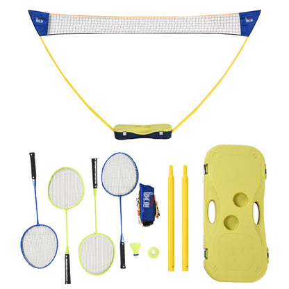 Foldable 9.5x5 ft Portable Badminton Net Set with Rackets & Shuttlecocks, Multi Colour Badminton Multi Colour  at Gallery Canada