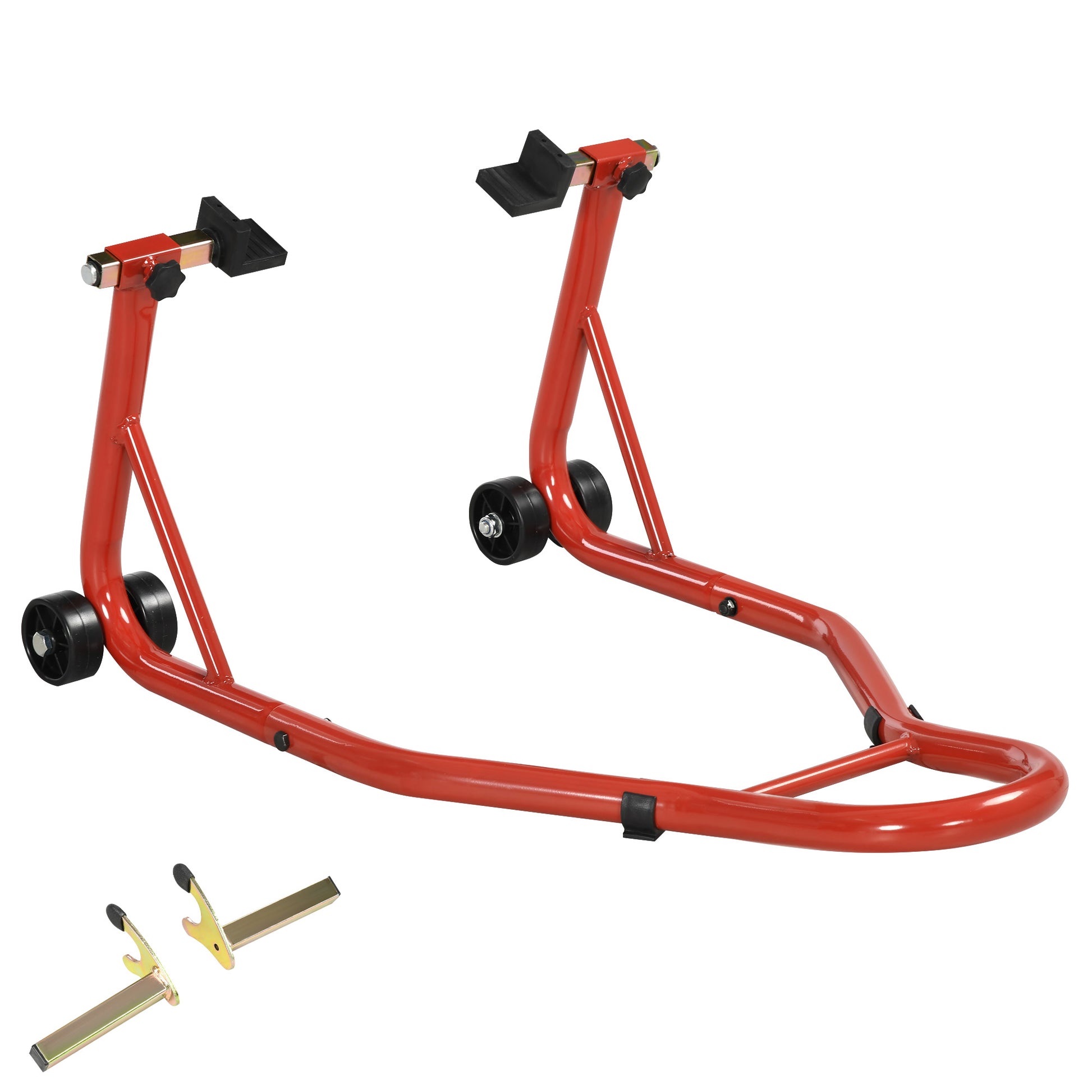 Motorcycle Rear Wheel Stand, Universal Motorcycle Lift with U + L Swingarm Spool, Red Automotive   at Gallery Canada