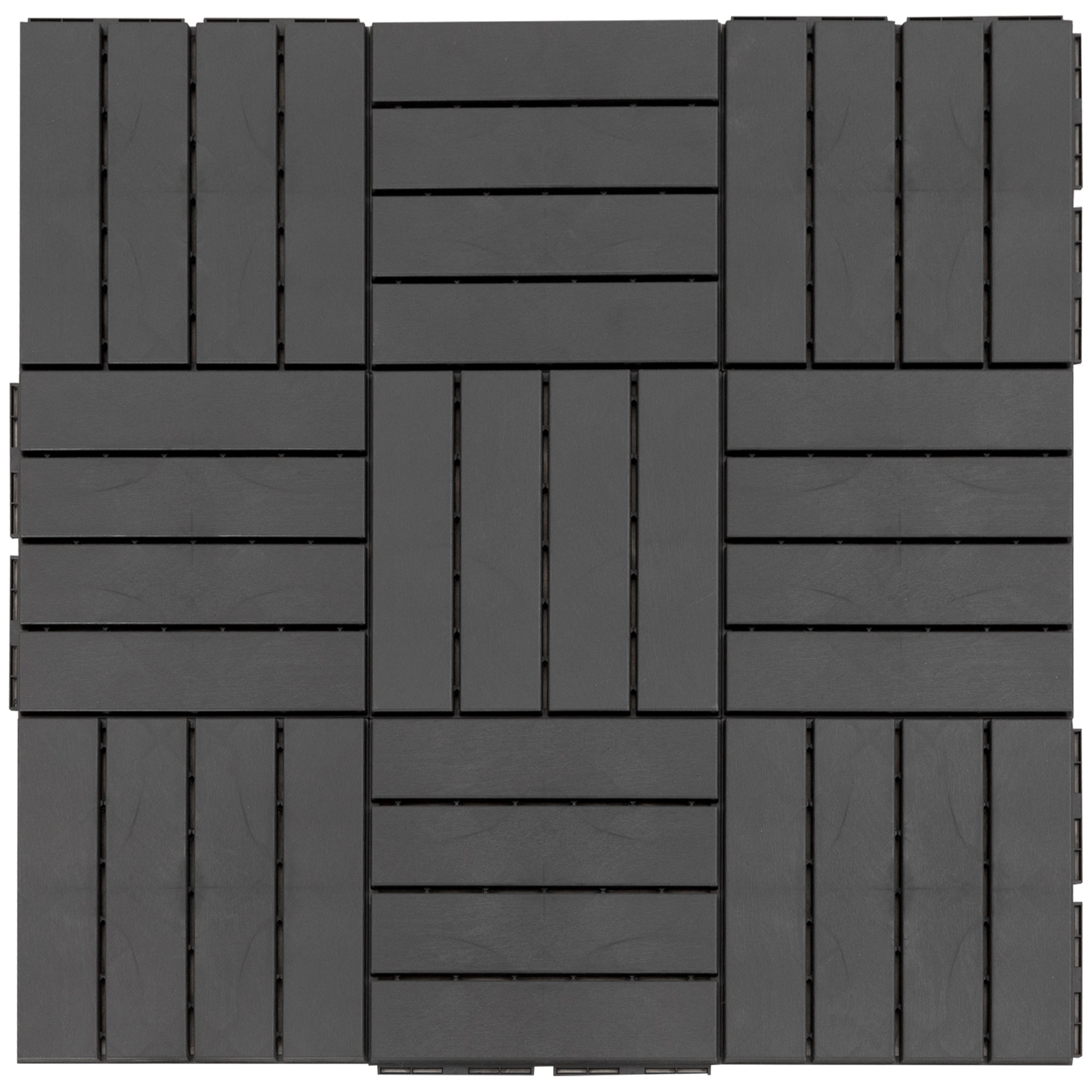 9 Pcs PP Interlocking Composite Deck Tile, 12