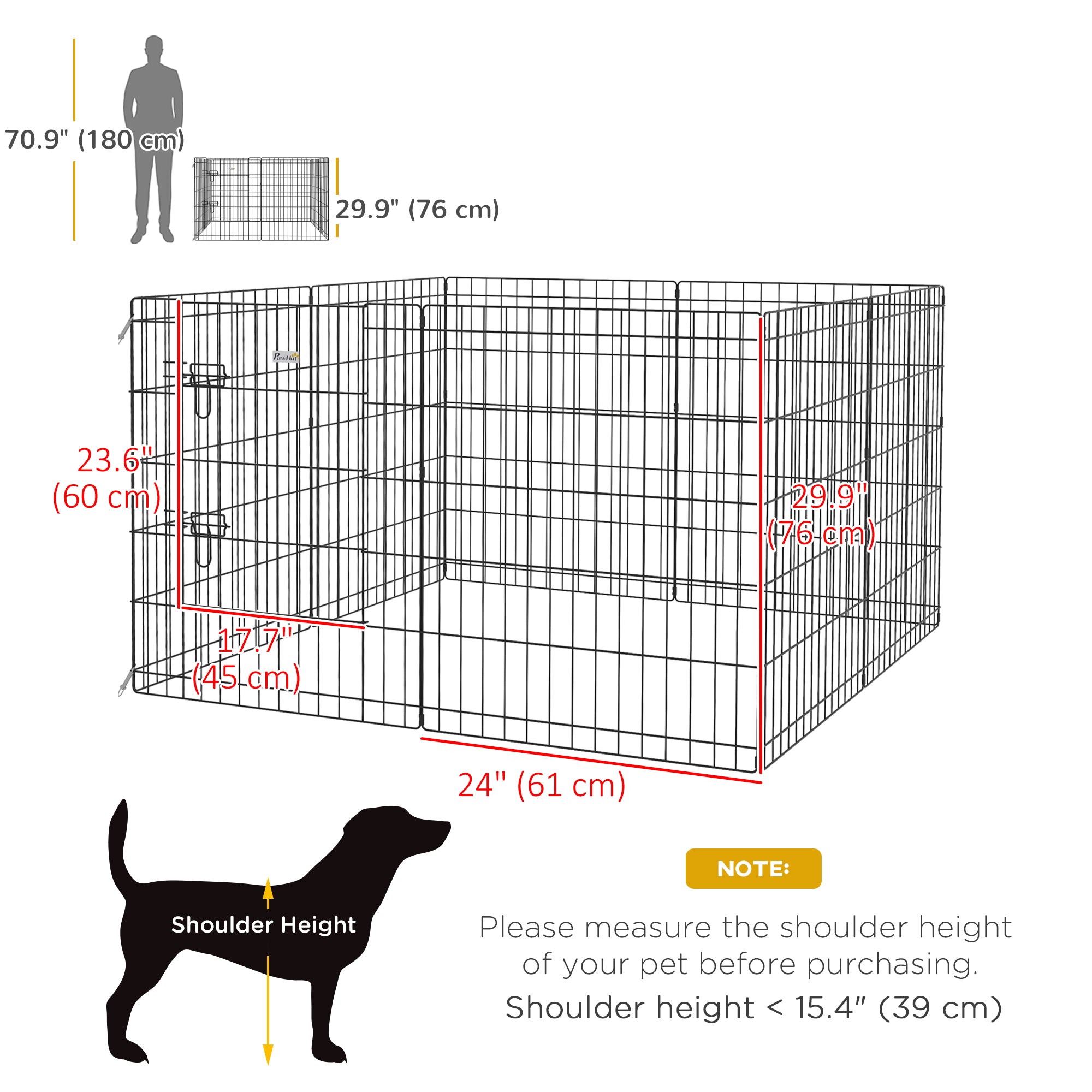 30inch Foldable Metal Exercise Pet Playpen Backyard Dog Puppy Kennel Cage 8 Panel Houses, Kennels & Pens   at Gallery Canada