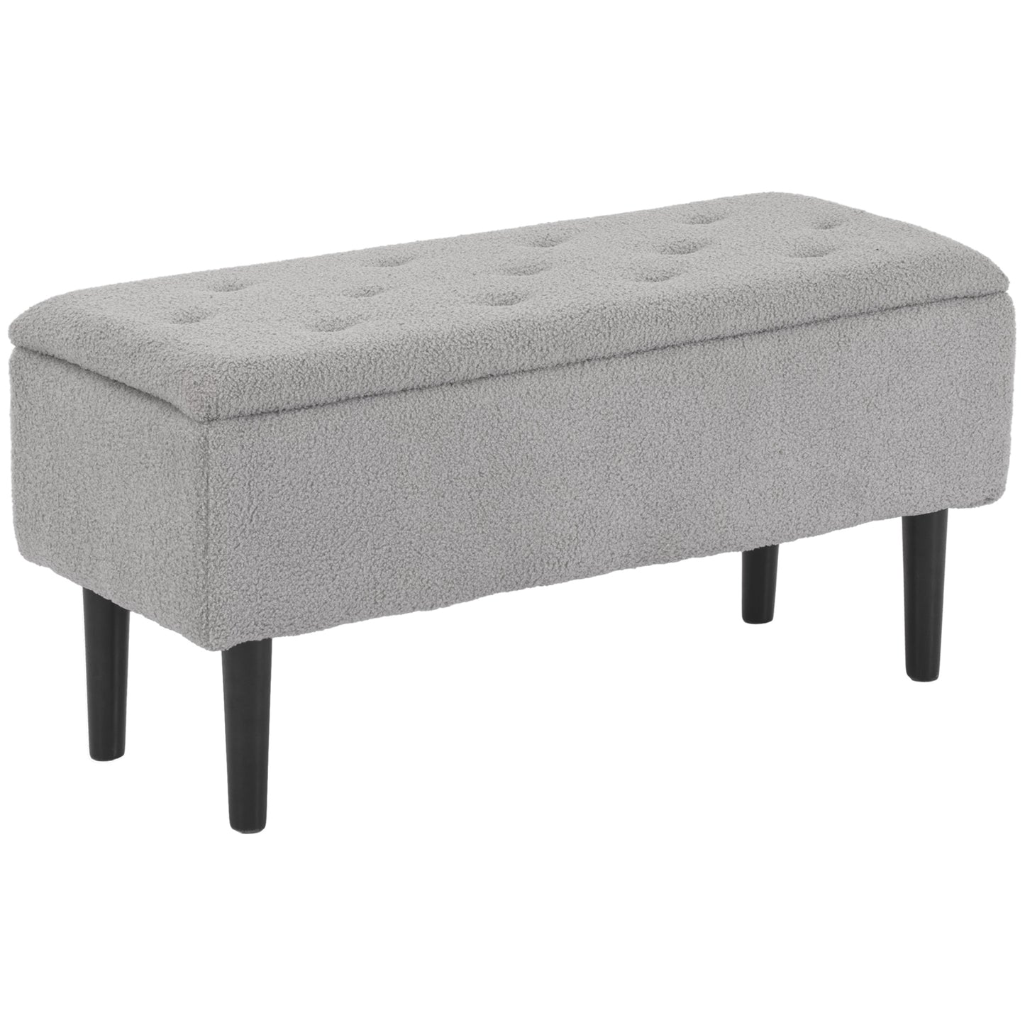 Modern Storage Bench, Ottoman with Storage and Lamb's Wool Upholstery for Living Room, Bedroom Storage Ottomans & Benches   at Gallery Canada