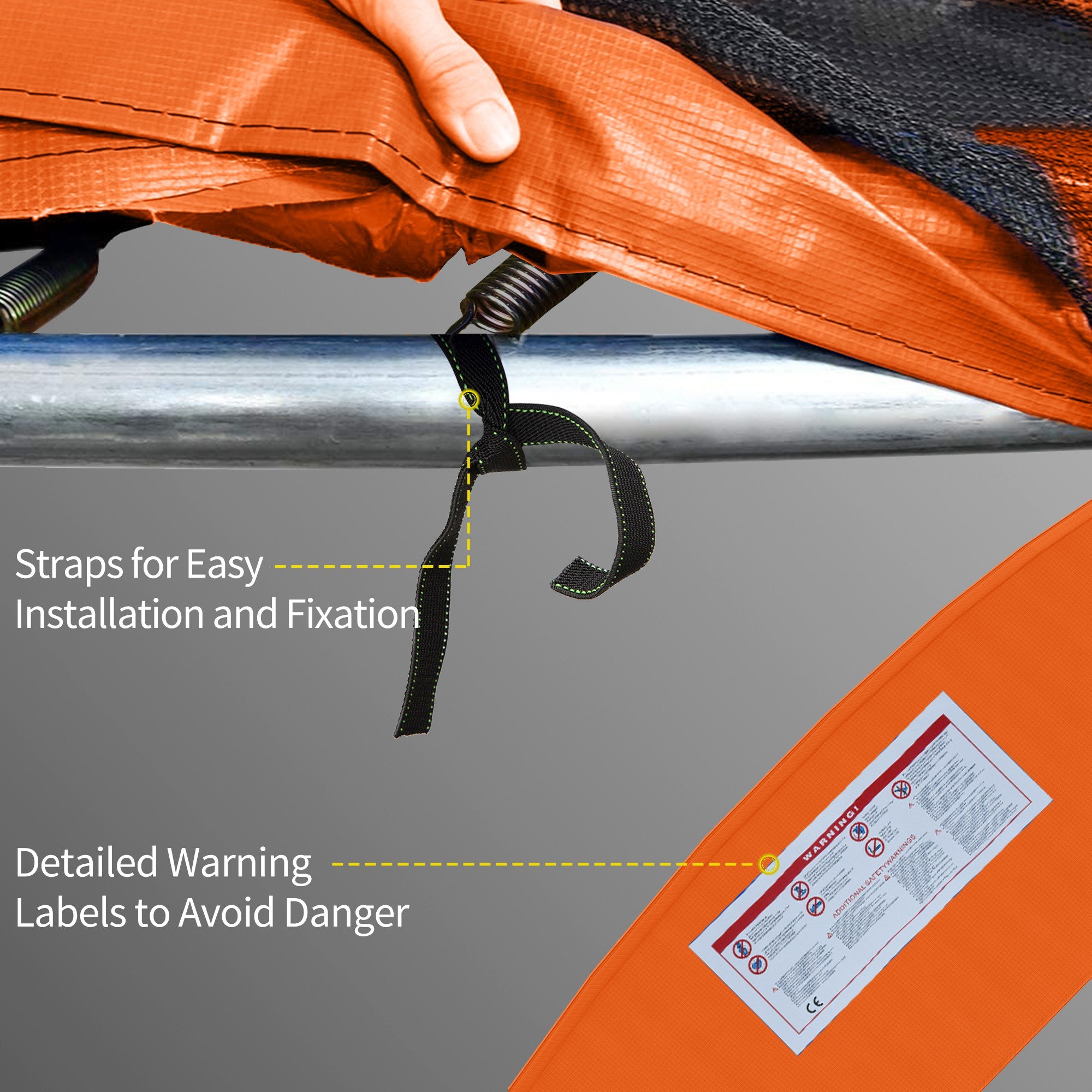 12ft Trampoline Replacement Pad Trampoline Spring Cover EPE Foam Light Orange Trampolines at Gallery Canada