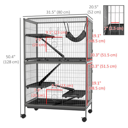 5-Tier Rolling Small Animal Cage, Deluxe Guinea Pig Cage, Ferret Cage for Mink Chinchilla Kitten Rabbit Grey Houses & Habitats   at Gallery Canada