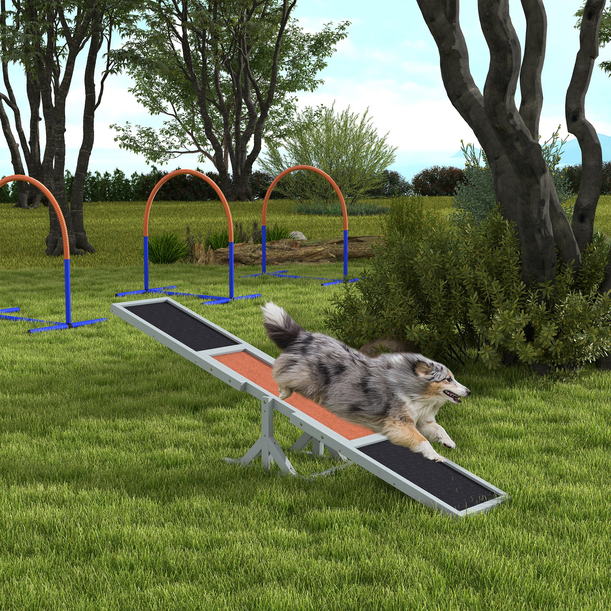 Wood Pet Seesaw Platform Dog Agility Training Equipment Run Game Toy Weather Resistant Pet Supplies Grey Dog Agility Training Equipment at Gallery Canada