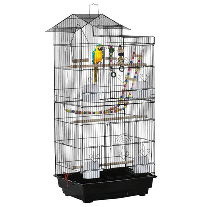 39" Bird Cage for Budgie, Cockatiel, Conure, Small Birds, with Ladder, Swing, Toys, Perches, Tray, Feeding Bowls, Handle Bird Cages   at Gallery Canada