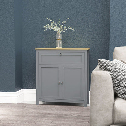 Sideboard Cabinet, Buffet Table with Drawer, Double Door Cupboard and Adjustable Shelf for Living Room, Entryway, Grey Bar Cabinets   at Gallery Canada