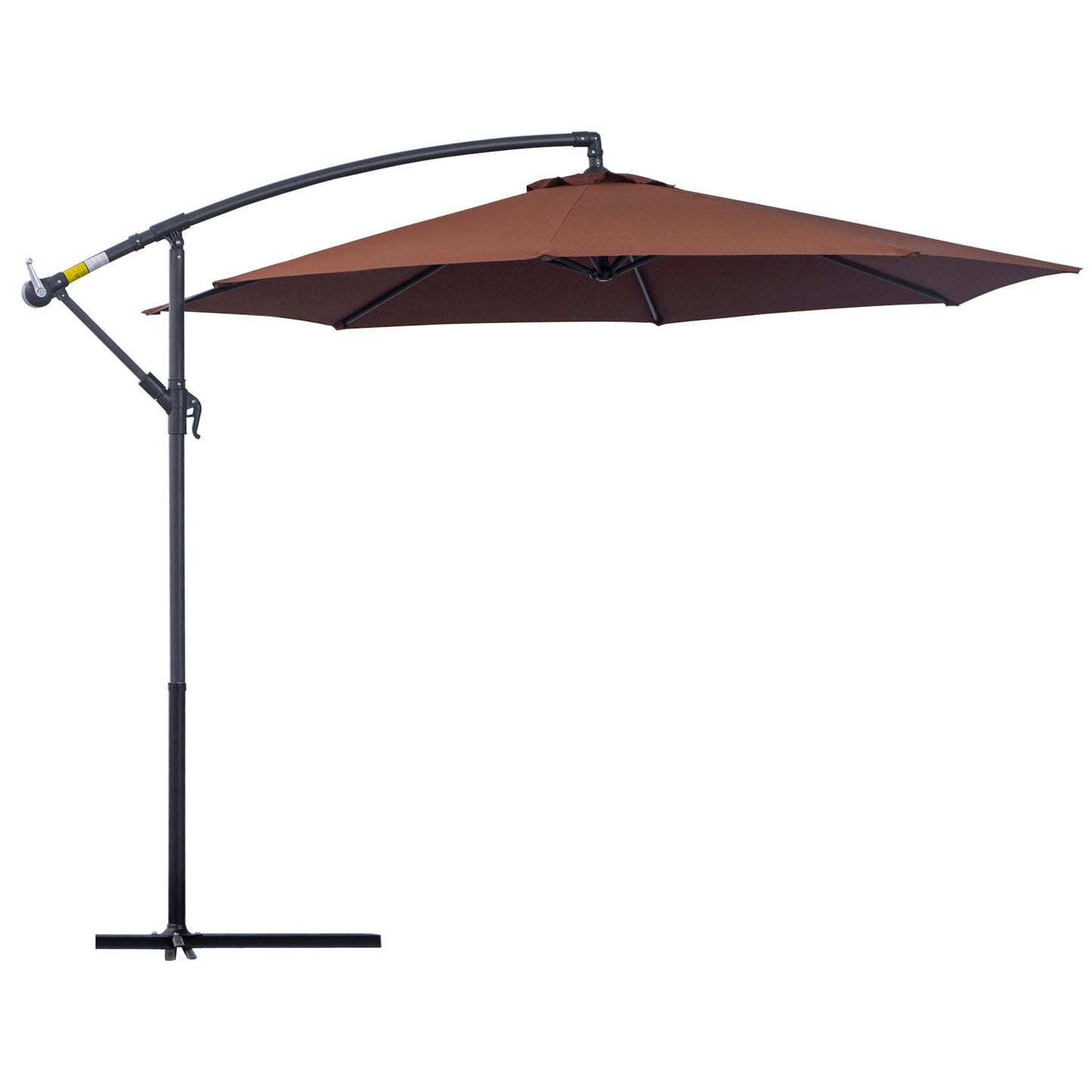 Φ10' Deluxe Patio Umbrella Outdoor Market Parasol Banana Hanging Offset Sunshade Crank Cross Base Coffee Cantilever Umbrellas Coffee  at Gallery Canada