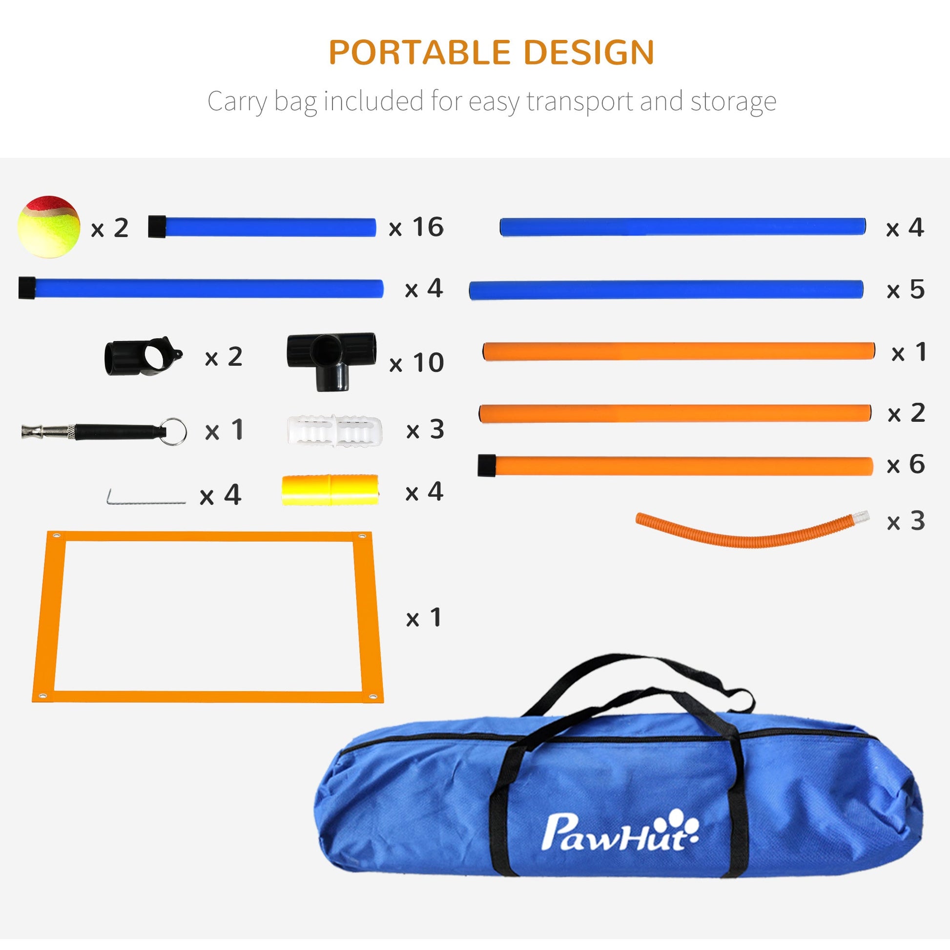 Dog Agility Training Equipment w/ Weave Poles, Adjustable Hurdle, Jump Ring, Pause Box, Whistle, Balls, Carry Bag Dog Agility Training Equipment   at Gallery Canada