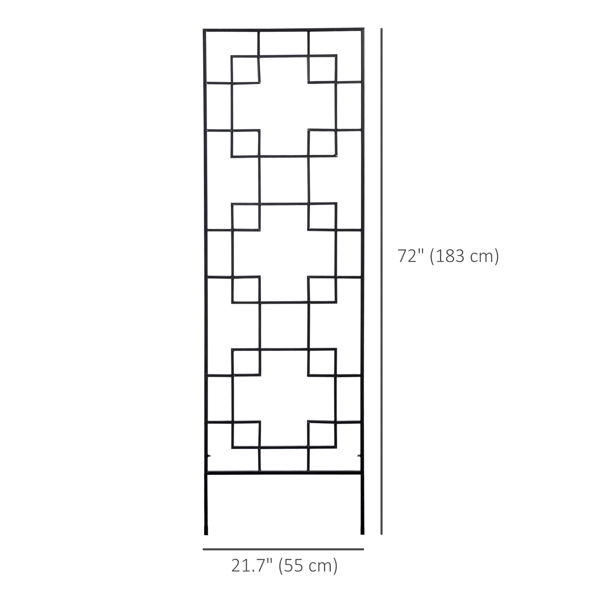 4 Pack Garden Trellis for Climbing Plants, Outdoor Metal Grid Panels for Roses, Vine Flower, Cucumber, Clematis, 72