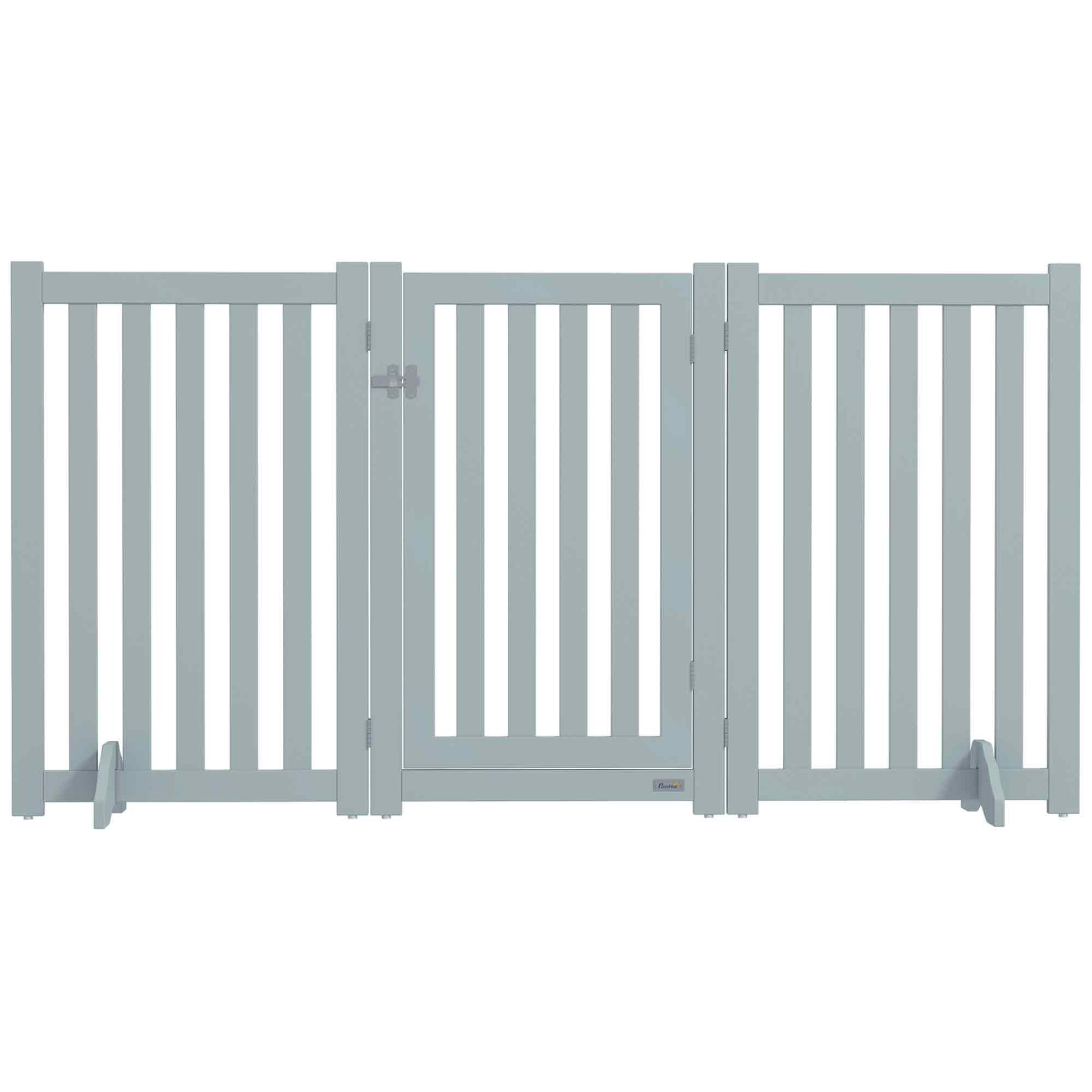 3-Panel Foldable Dog Gate with Feet for Medium Dogs and Below, Grey Houses, Kennels & Pens   at Gallery Canada