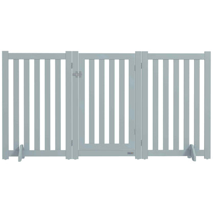 3-Panel Foldable Dog Gate with Feet for Medium Dogs and Below, Grey Houses, Kennels & Pens   at Gallery Canada