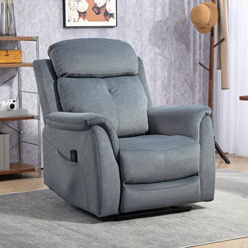 Manual Recliner Chair with Vibration Massage, Reclining Chair for Living Room with Side Pockets, Dark Grey