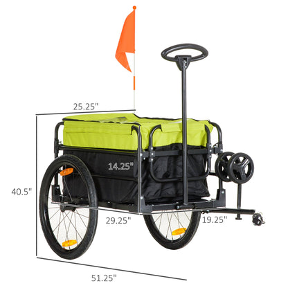 Bike Cargo Trailer &; Wagon Cart, Multi-Use Garden Cart with Removable Box, 20'' Big Wheels, Reflectors, Hitch and Handle, Yellow Bike Cargo Trailers   at Gallery Canada