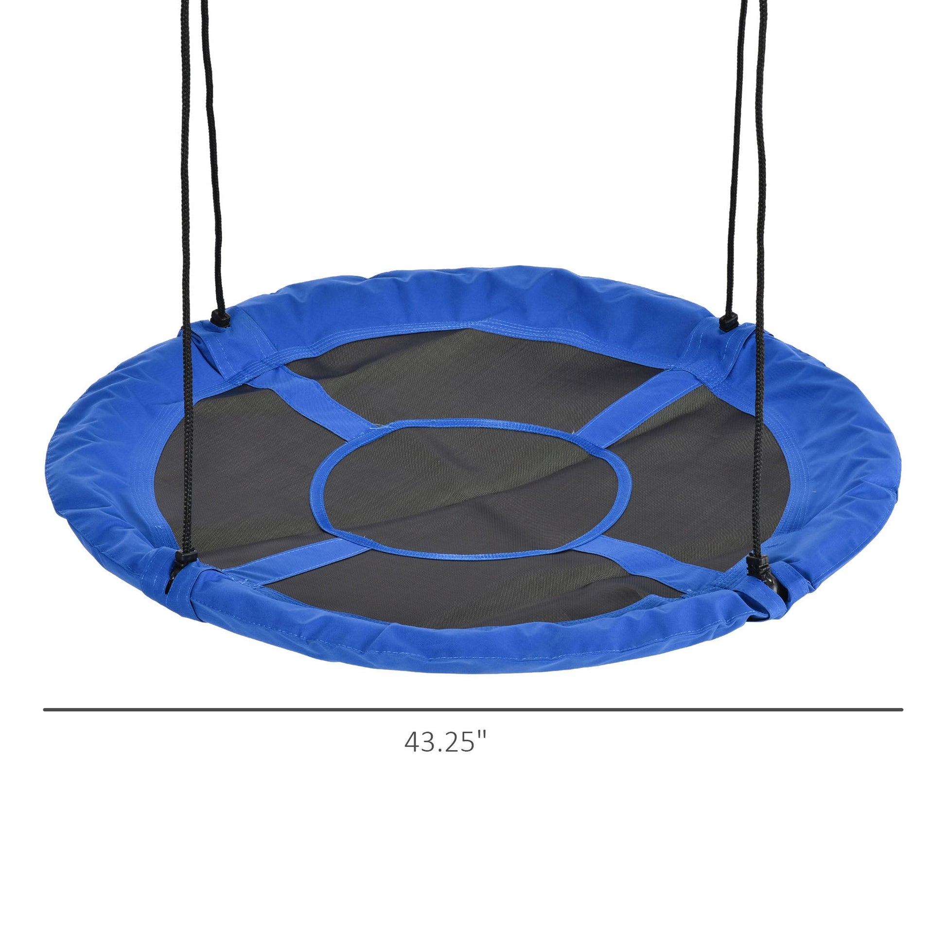 43.25" Saucer Swing Giant Hanging Tree Swing, Nest Web Rope Seat, Adjustable Hanging Ropes for Indoor Outdoor Children 3-12 Years Old, Blue Gym Sets & Swings   at Gallery Canada