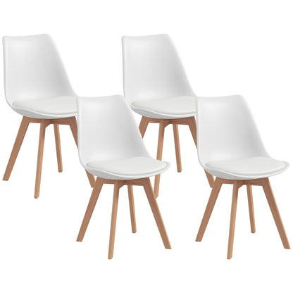 Modern Dining Table Chairs Set of 4, Rubber Wood Kitchen Table Chairs with PU Leather Cushion for Living Room, Bedroom Bar Sets   at Gallery Canada