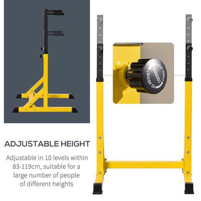 Dip Station, Body Press Parallel Bar with 10 Adjustable Height, Home Gym Workout Trainer Dip Bar, Yellow Power Towers   at Gallery Canada