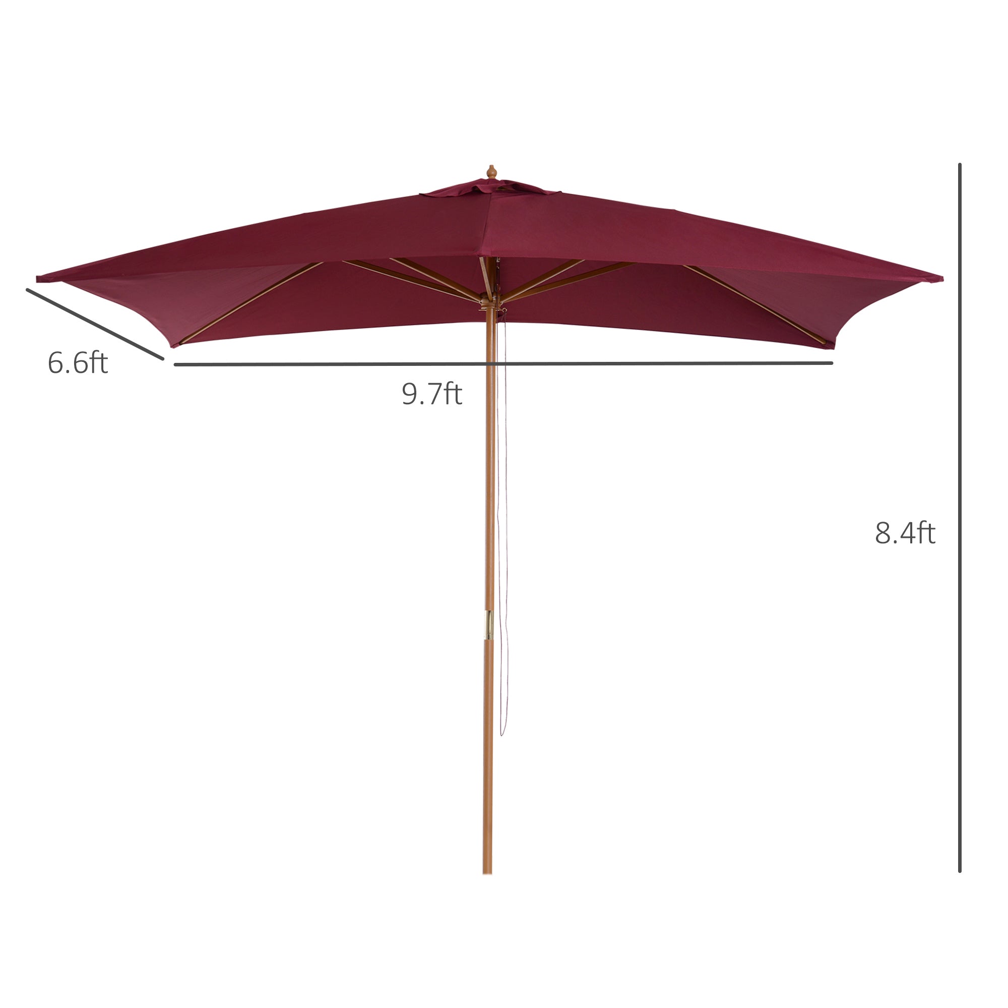 Patio Umbrella Market Patio Sun Umbrella Rectangle Wine Red Sun Umbrellas   at Gallery Canada